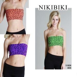 NEW Nikibiki Set Of 3 Leopard Print Bandeaus